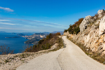 Fototapeta na wymiar The road along the coast of Adriatic sea. Croatia.
