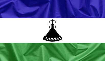 Lesotho waving flag background.