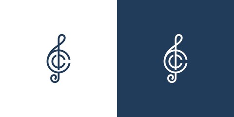 Modern and elegant C initials music logo design 2