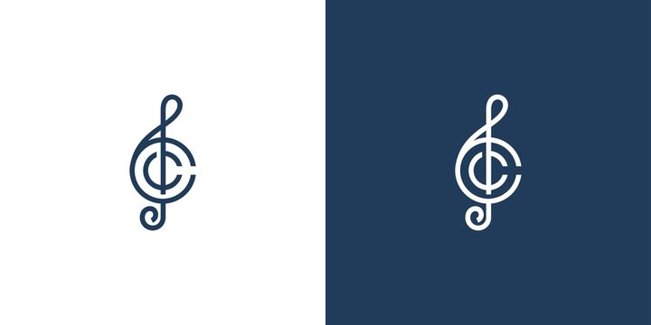 Modern And Elegant C Initials Music Logo Design 2