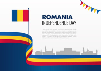Romania independence day background banner poster for national celebration on december 1 st. - obrazy, fototapety, plakaty
