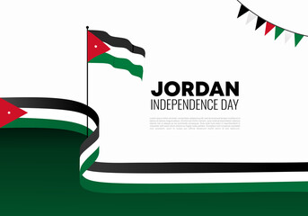 Jordan independence day background banner poster for national celebration on may 25.