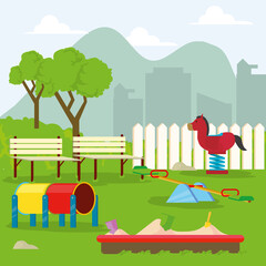 Fototapeta premium playground park illustration