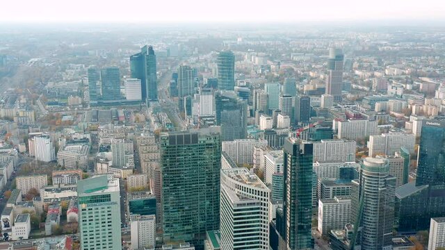 Business Center in Warsaw Poland Aerial Drone