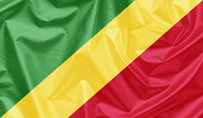 Republic of the Congo waving flag background.