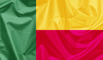 Benin waving flag background.