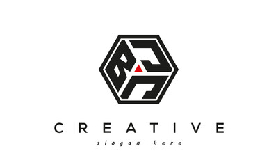 BJJ creative polygon three letter logo design