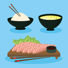 three japanese foods
