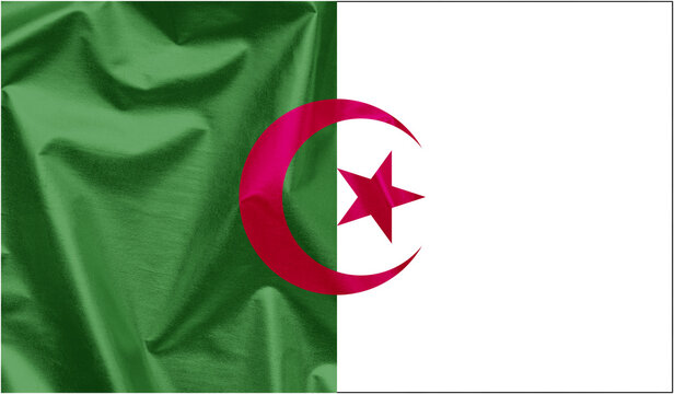 Algeria waving flag background.