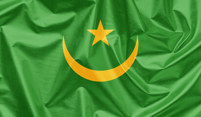 Mauritania waving flag background.