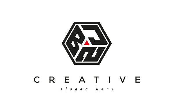BJZ creative polygon three letter logo design