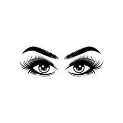 Fototapeta premium eyelashes logo icon design template vector