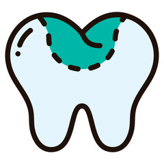 dental filling filled outline icon