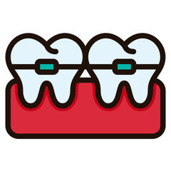 orthodontics filled outline icon