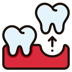 tooth extraction filled outline icon