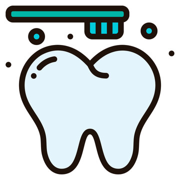 Toothbrush Filled Outline Icon