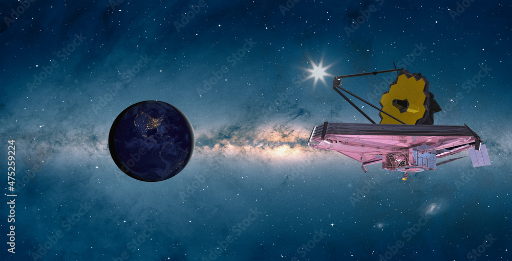 Aufkleber james webb space telescope in space 