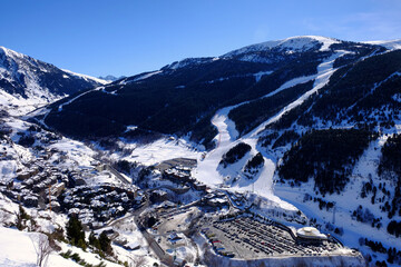 Landscapes of Andorra one of the snowiest places in the Pyrenees - obrazy, fototapety, plakaty