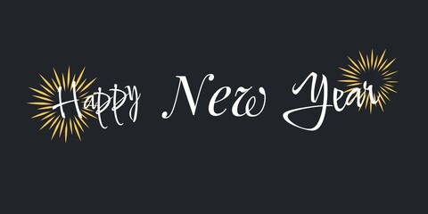 Happy new year letter banner, vector art and illustration.  can be used for, landing page, template, ui, web, mobile app, poster, banner, flyer, background