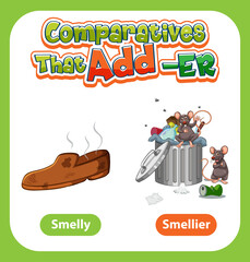 Comparative adjectives for word smelly