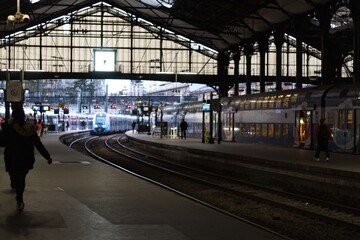 train on the railway station