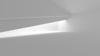 Illuminated corridor interior design. Empty Room Interior Background