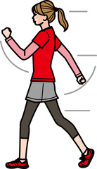 ウオーキングをする女性