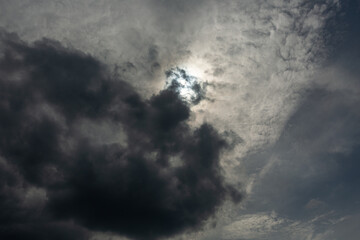 Obraz premium Abstract texture of clouds, blue sky and sun