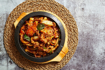 Korean spicy stir fried pork 
