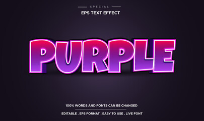 purple text effect editable