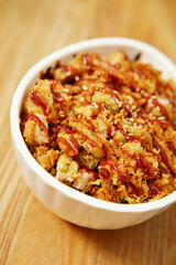 chicken curry with rice, pork cutlet