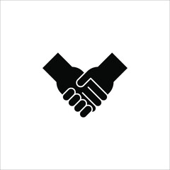 Handshake black silhouette icon in heart shape vector illustration. eps 10