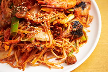 Stir fried spicy vegetable octopus