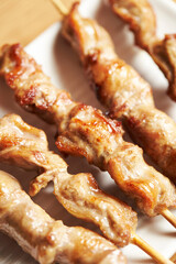 Grilled chicken skewers, seasoned chicken