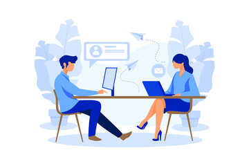 communication via the Internet, social networking,chat, video,news,messages,web site, search friends, mobile web graphics, online Dating flat modern design illustration