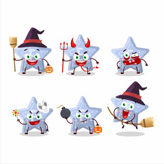 Halloween expression emoticons with cartoon character of star blue gummy candy E
