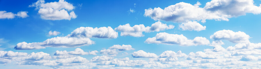 Fototapeta na wymiar Blue sky with soft white clouds in sunny day