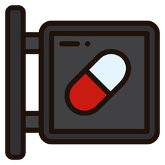 sign filled outline icon