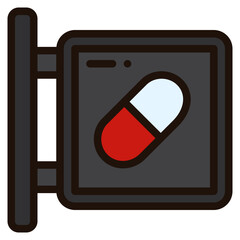 sign filled outline icon