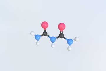 Molecule of biuret, isolated molecular model. 3D rendering