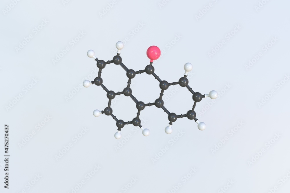 Poster benzanthrone molecule. isolated molecular model. 3d rendering