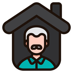 elderly home filled outline icon