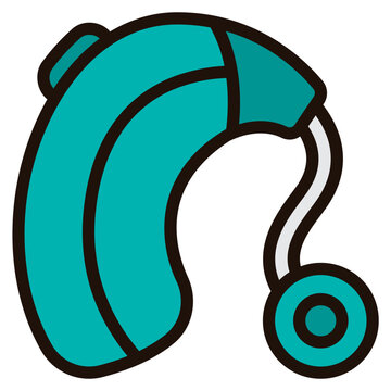 teal hearing aid device clip art preview