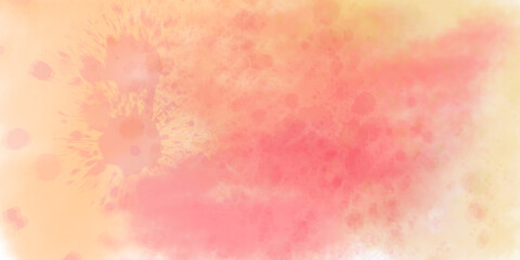 watercolor background with splashes blurred pastel colours modern background. background wallpaper yellow pink