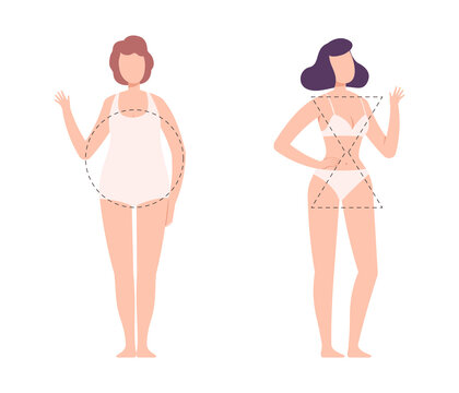 Different Human Figure and Body Shape Type Vector Set