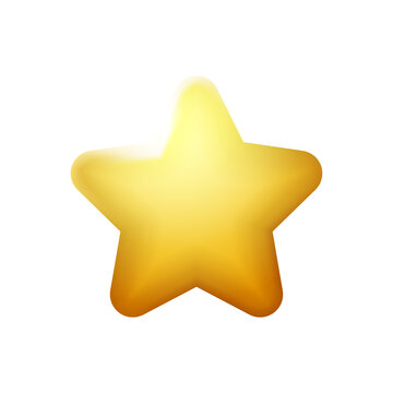 3d icon gold star isolated on white background. Vector illustration