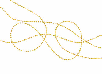 Gold chain, isolated on white background. Vector illustration.