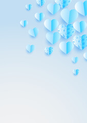 Lovely Glow blue Papercut style design background