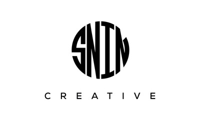 SNIN letters circle logo design vector template	