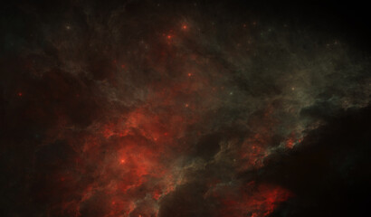 Fictional Nebula - Purgatory Nebula - High Detail (13k) - Perfect for gaming related content, depictions of hell and as general background for darker content - obrazy, fototapety, plakaty